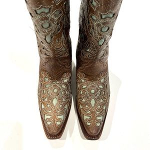 Corral Womens A3215 Turquoise Inlay, 8M